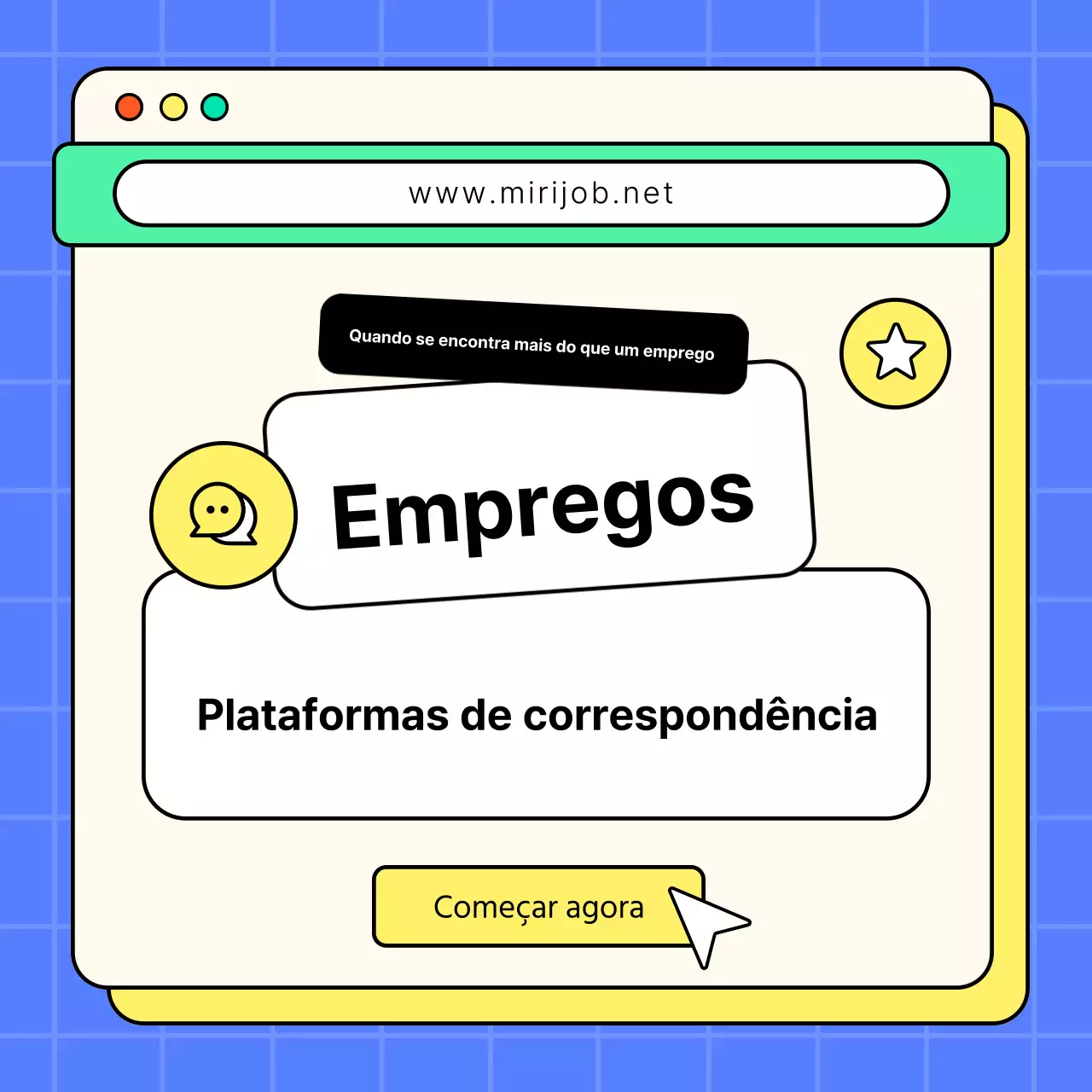 Carta de apresentação moderna a condizer com o emprego em amarelo e azul