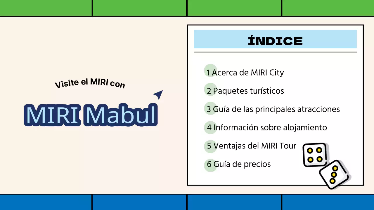 Promoción de viajes combinados nacionales en verde y azul, al estilo de los juegos de mesa