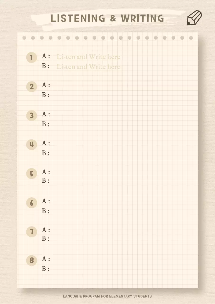 Beige Minimal Language Course Poster