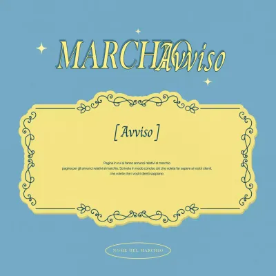 Semplici annunci per negozi in azzurro e giallo