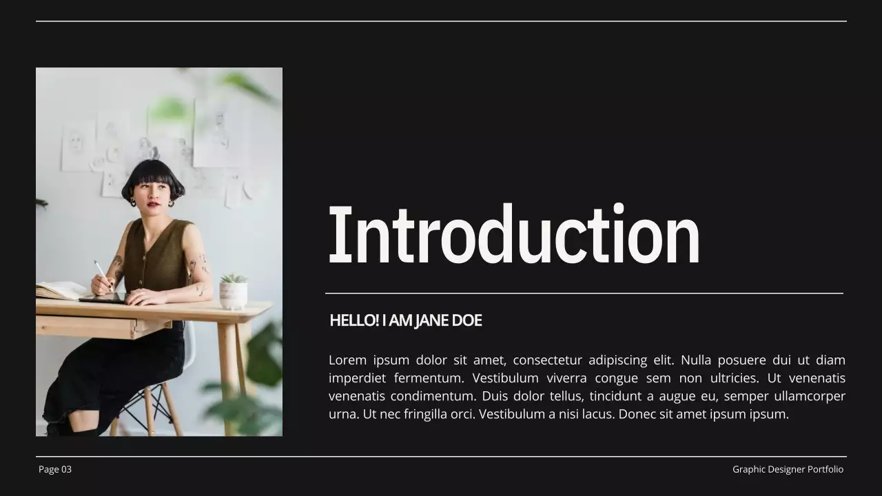 Black Modern Portfolio Resume Presentation