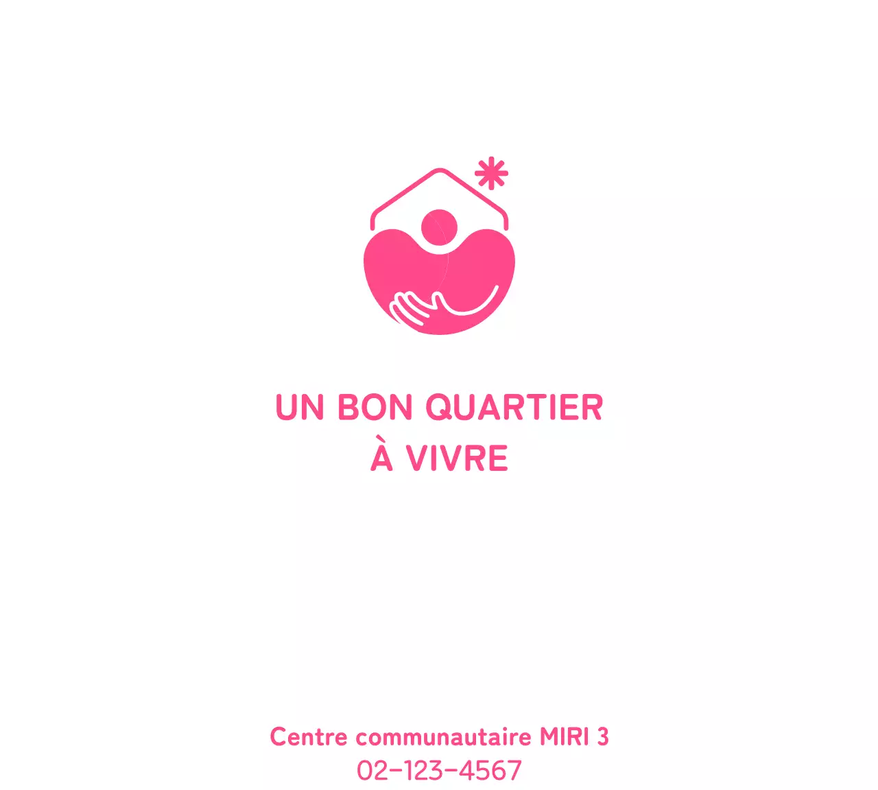 Logo d'un centre d'aide sociale avec illustration d'une étreinte