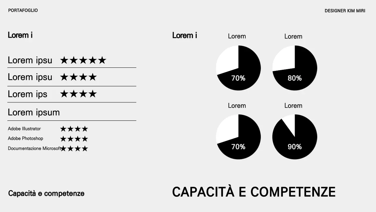 Un portfolio di carriera di base in bianco e nero