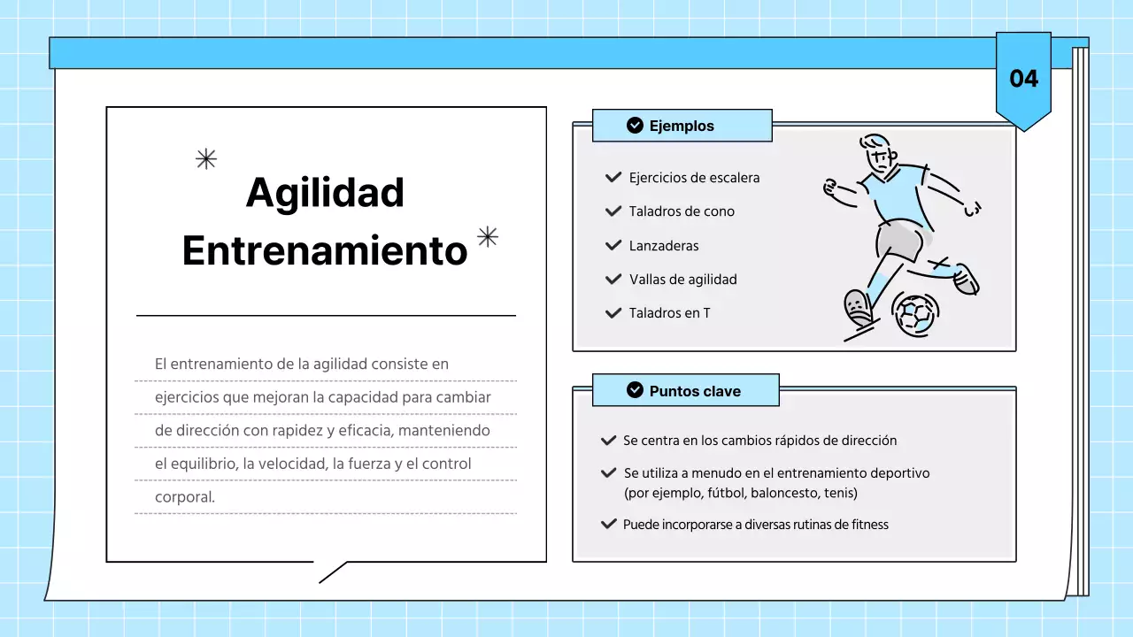 Material didáctico de salud para ejercicios sencillos de color azul claro