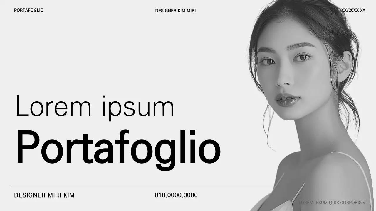 Un portfolio di carriera di base in bianco e nero