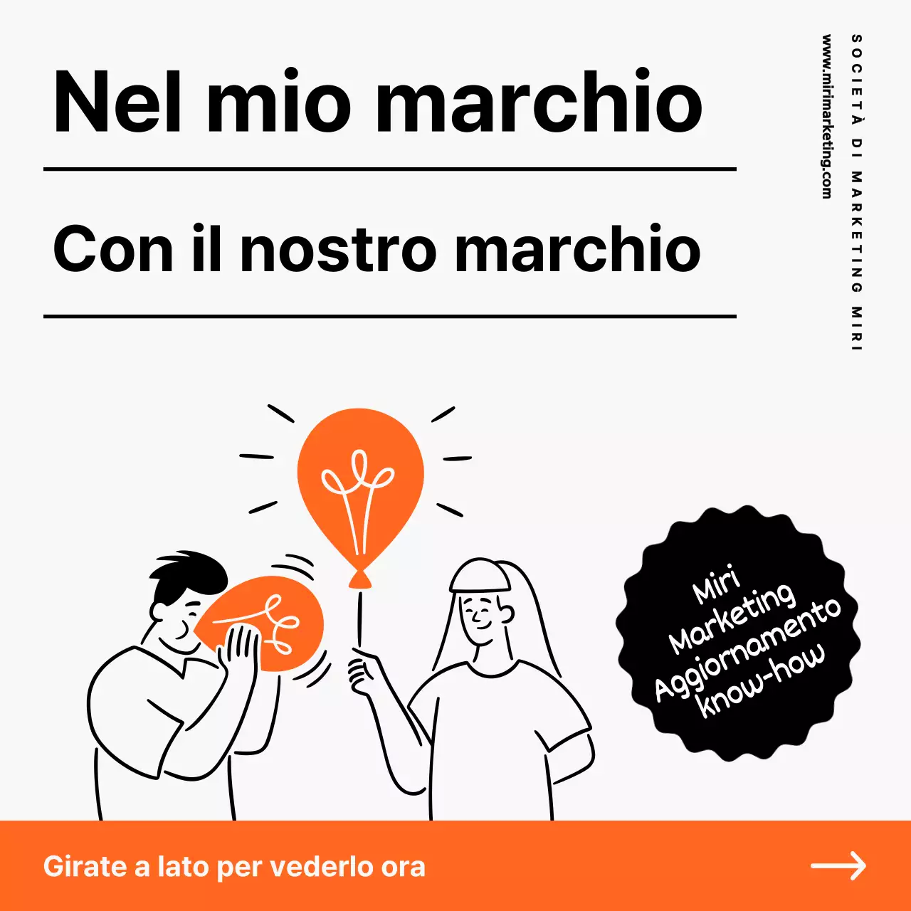 Promuovete la vostra consulenza di marketing in arancione e nero