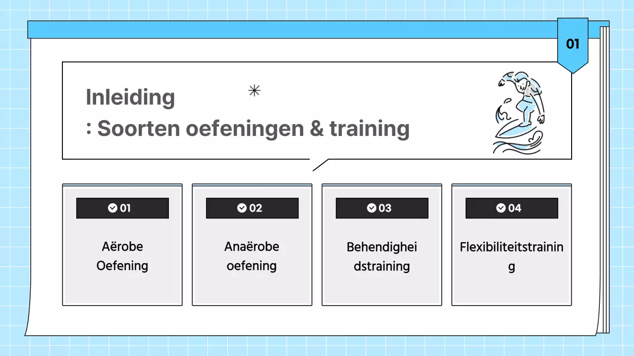 Lichtblauw eenvoudig oefenmateriaal voor gezondheidsvoorlichting