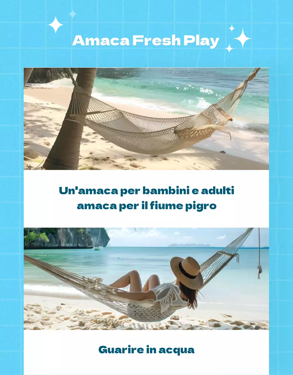 Promuovete un evento con articoli estivi vintage in azzurro