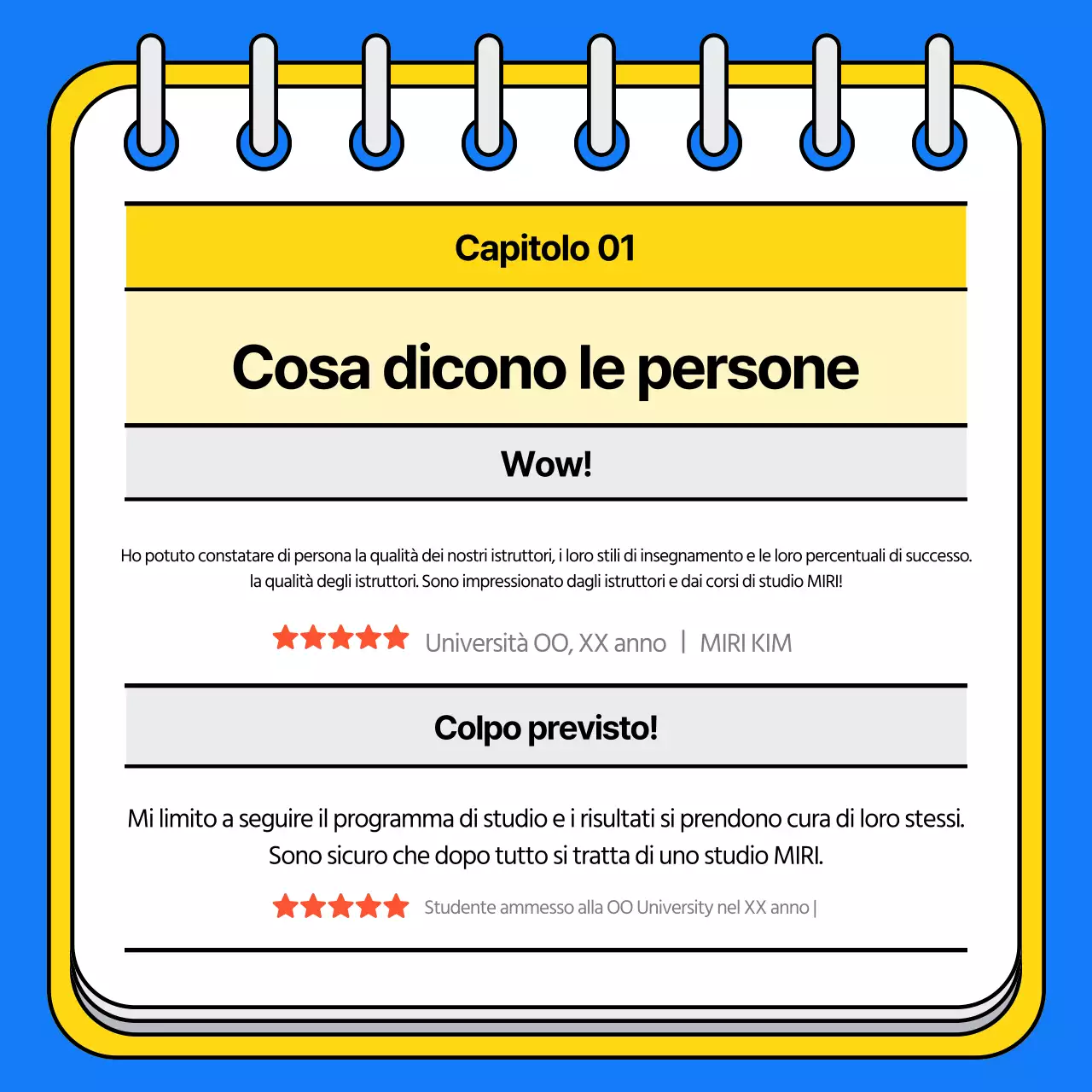Promuovete la vostra scuola di ammissione con un tocco di blu e giallo.
