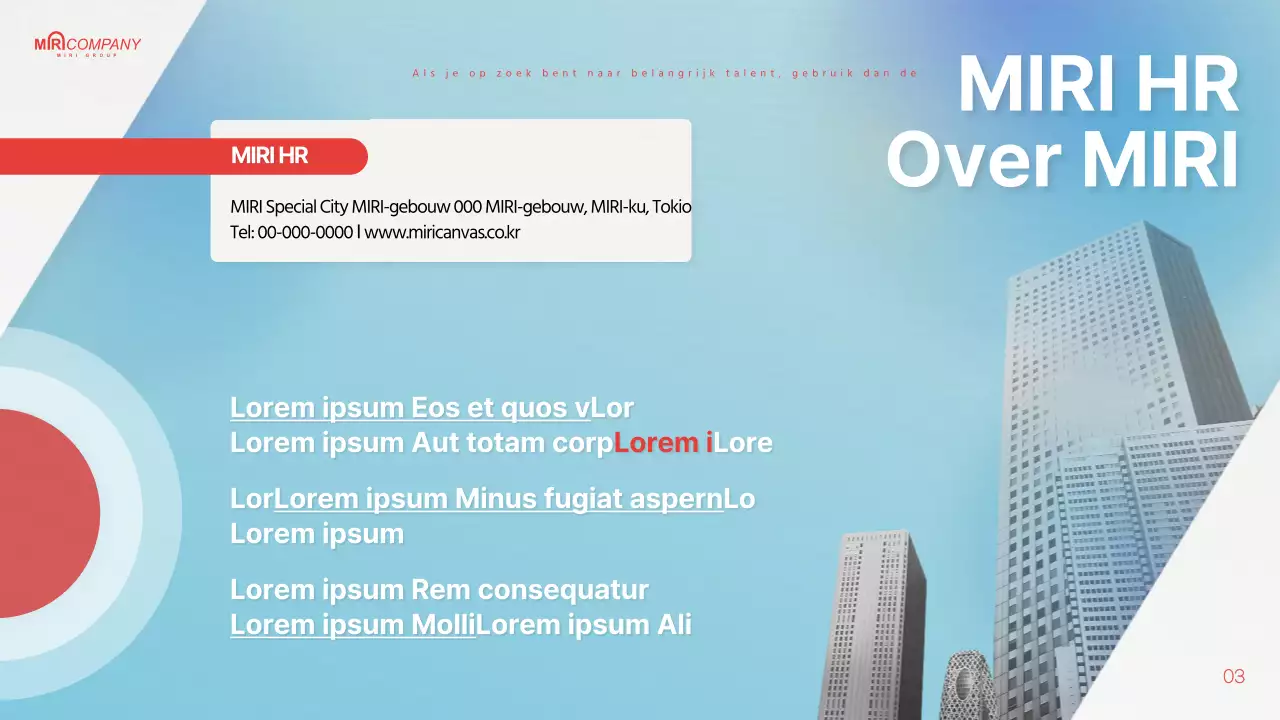 Headhunting-voorstel gemarkeerd in lichtblauw en rood