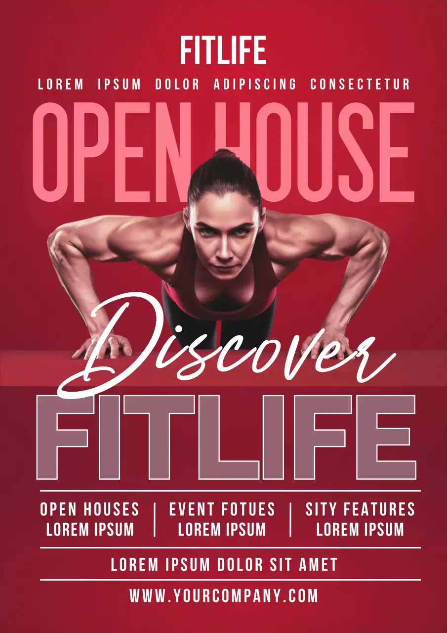 Red Bold Fitness Promotion Poster