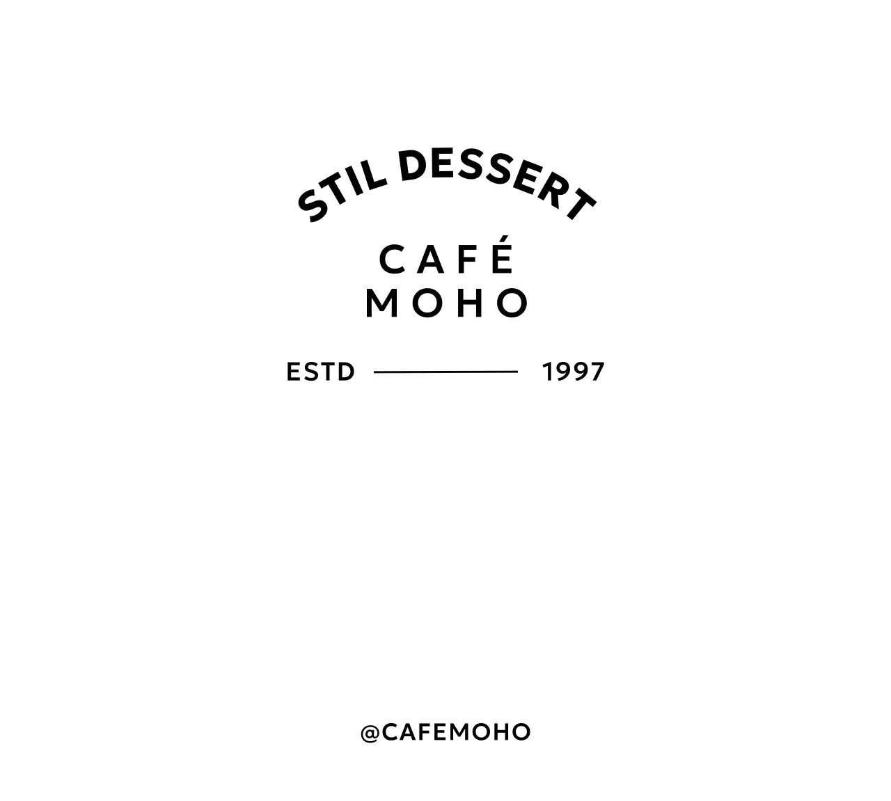 Café merchandise met tekstopmaak en dessertillustraties