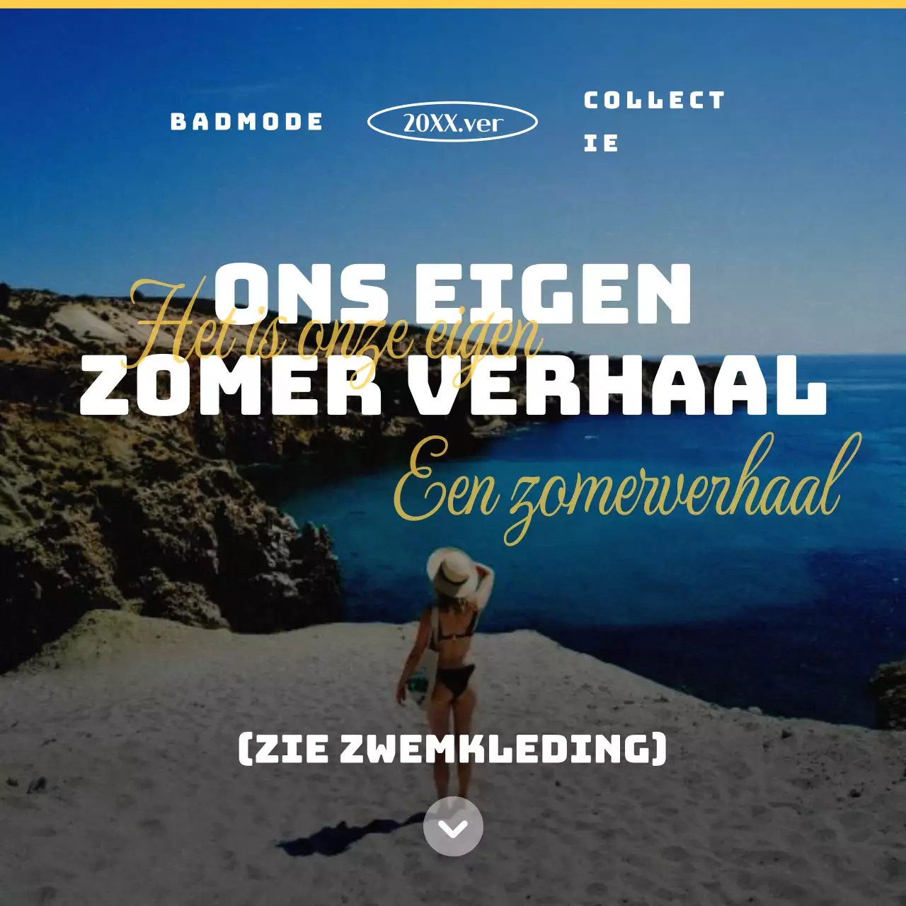 Promoot klassieke gele en witte badmode