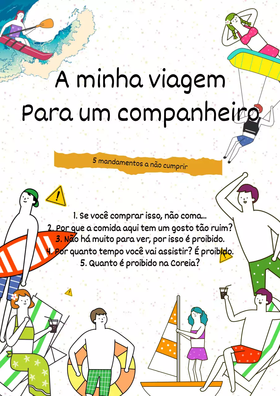 Viagem tropical 5 mandamentos sobre um fundo branco