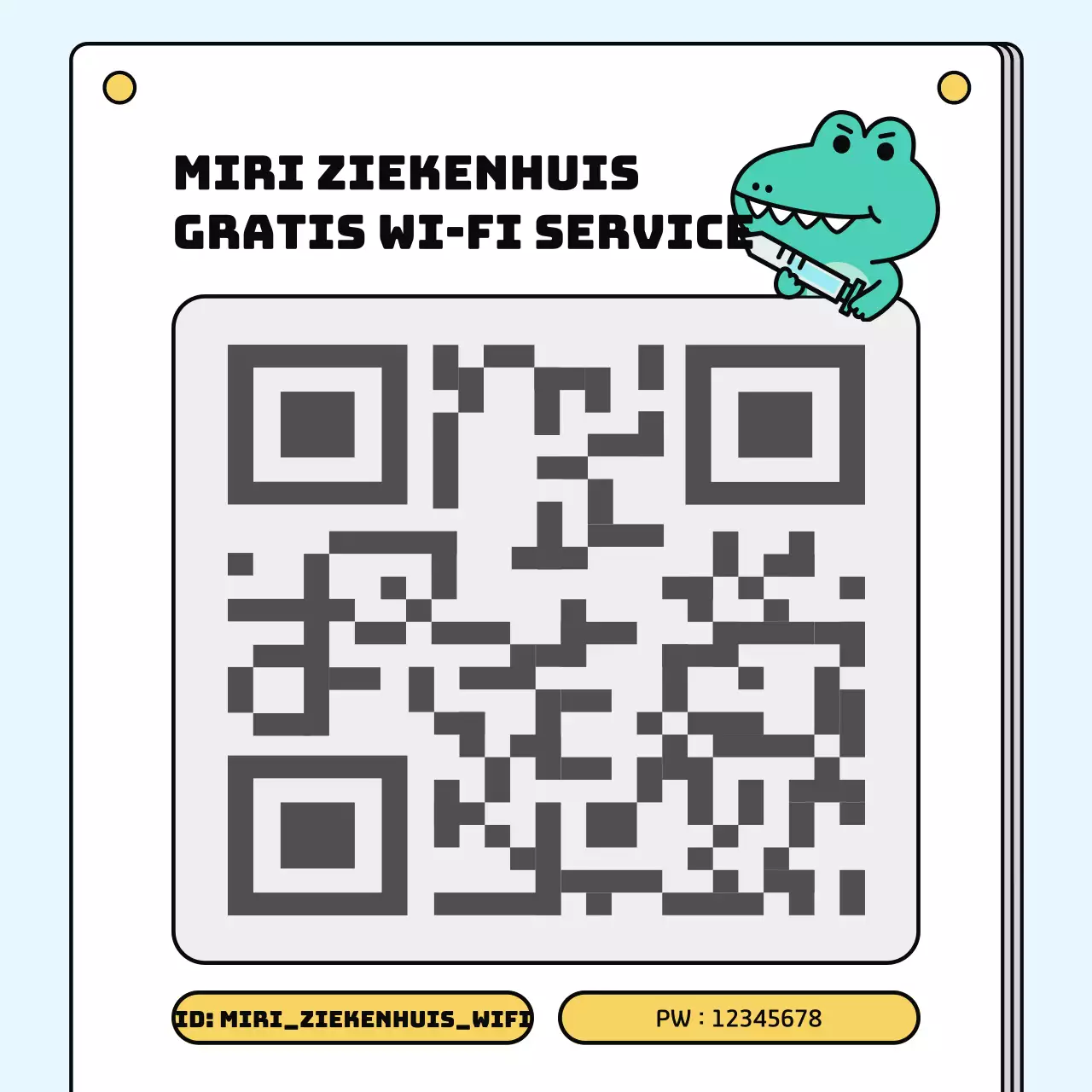 Promoot je gratis Wi-Fi-service met een eenvoudig kleurenschema in mint en lichtblauw