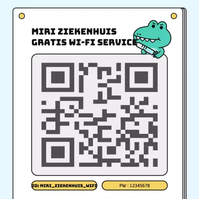 Promoot je gratis Wi-Fi-service met een eenvoudig kleurenschema in mint en lichtblauw