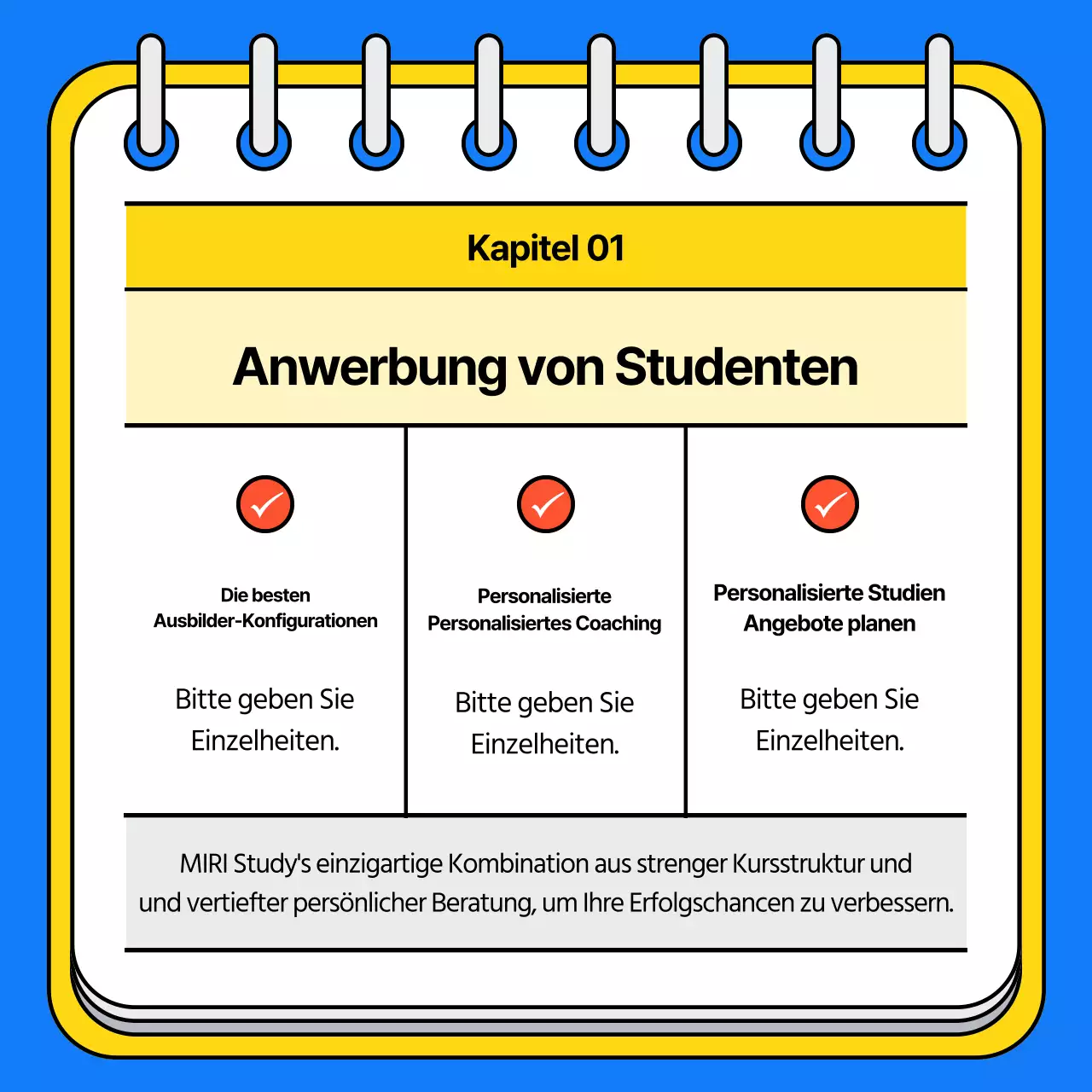 Werben Sie für Ihre Zulassungsschule mit einem Knall in Blau und Gelb