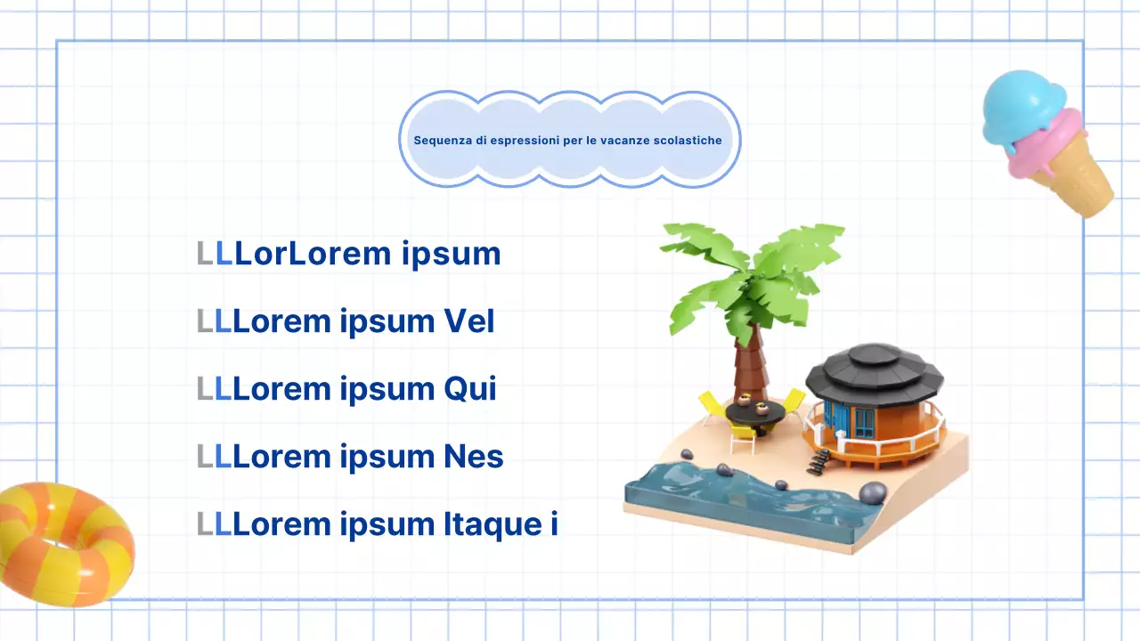 Risorse didattiche per le vacanze estive in blu e azzurro