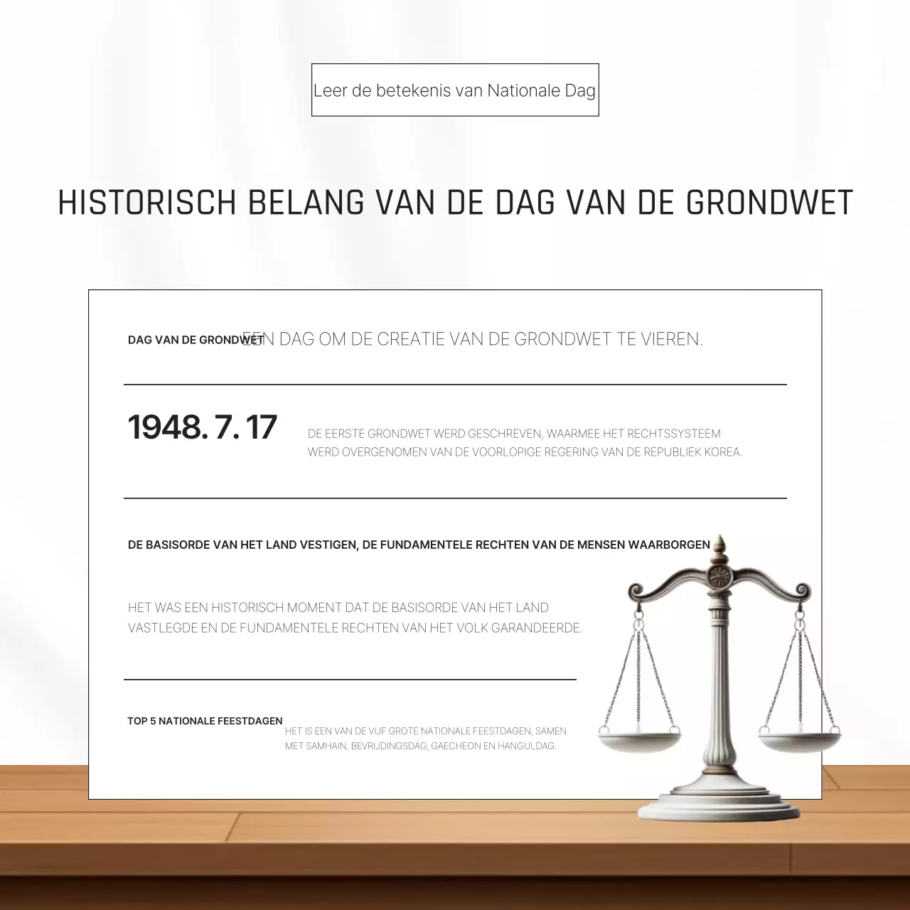 Wit en bruin voor een moderne Dag van de Grondwet