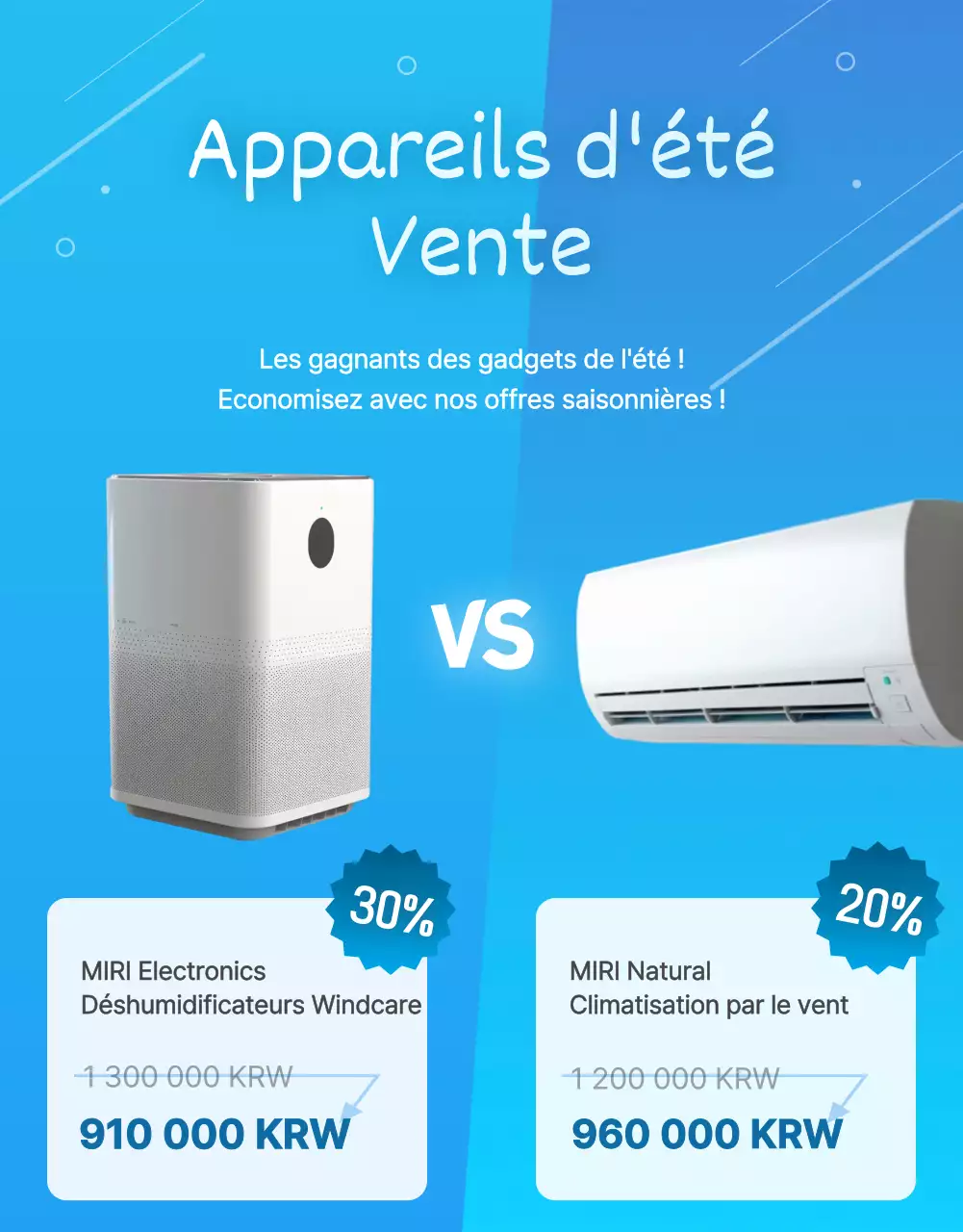Promouvoir une vente d'été moderne en bleu et bleu ciel