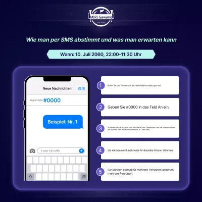 Einfacher Text der Wahlbenachrichtigung in lila