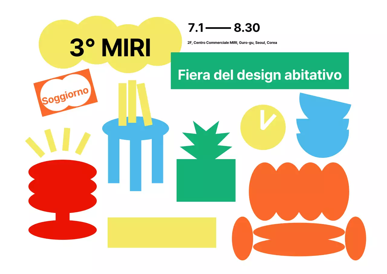 Fiera del design abitativo con grafica d'arredo semplice