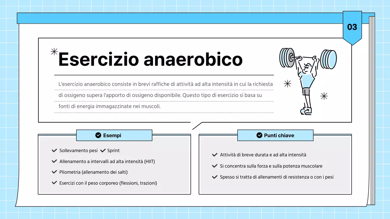 Materiale educativo per la salute di colore azzurro, semplice per l'esercizio fisico