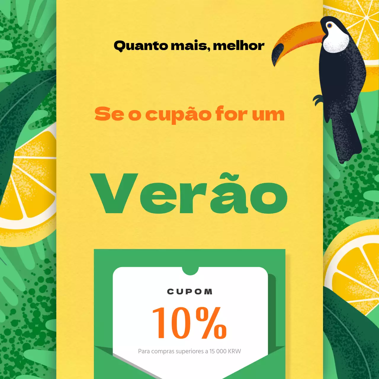 Promover um evento de cupões tropicais em verde