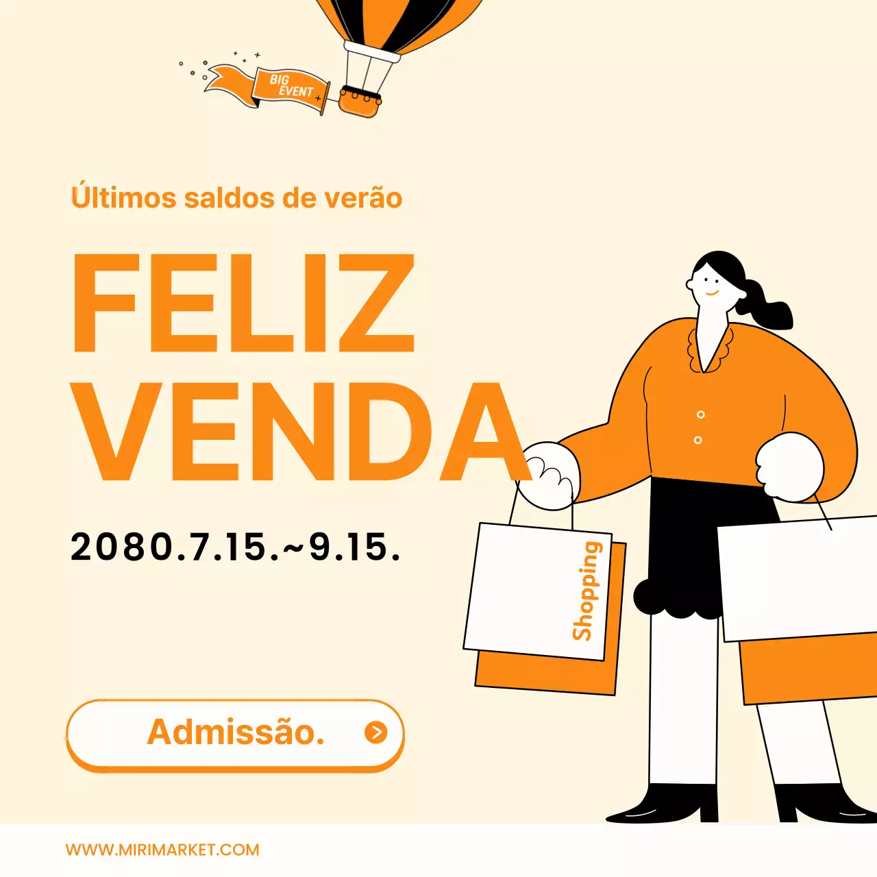 Bonitos anúncios de desconto a laranja e amarelo.