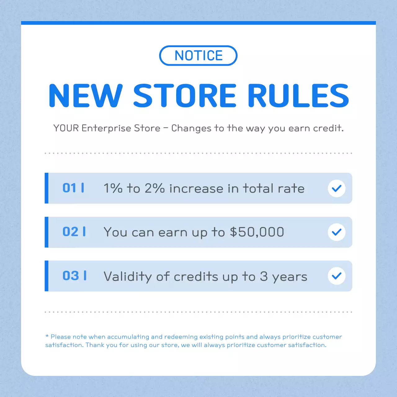 Blue Simple Store Notice Social Media Post