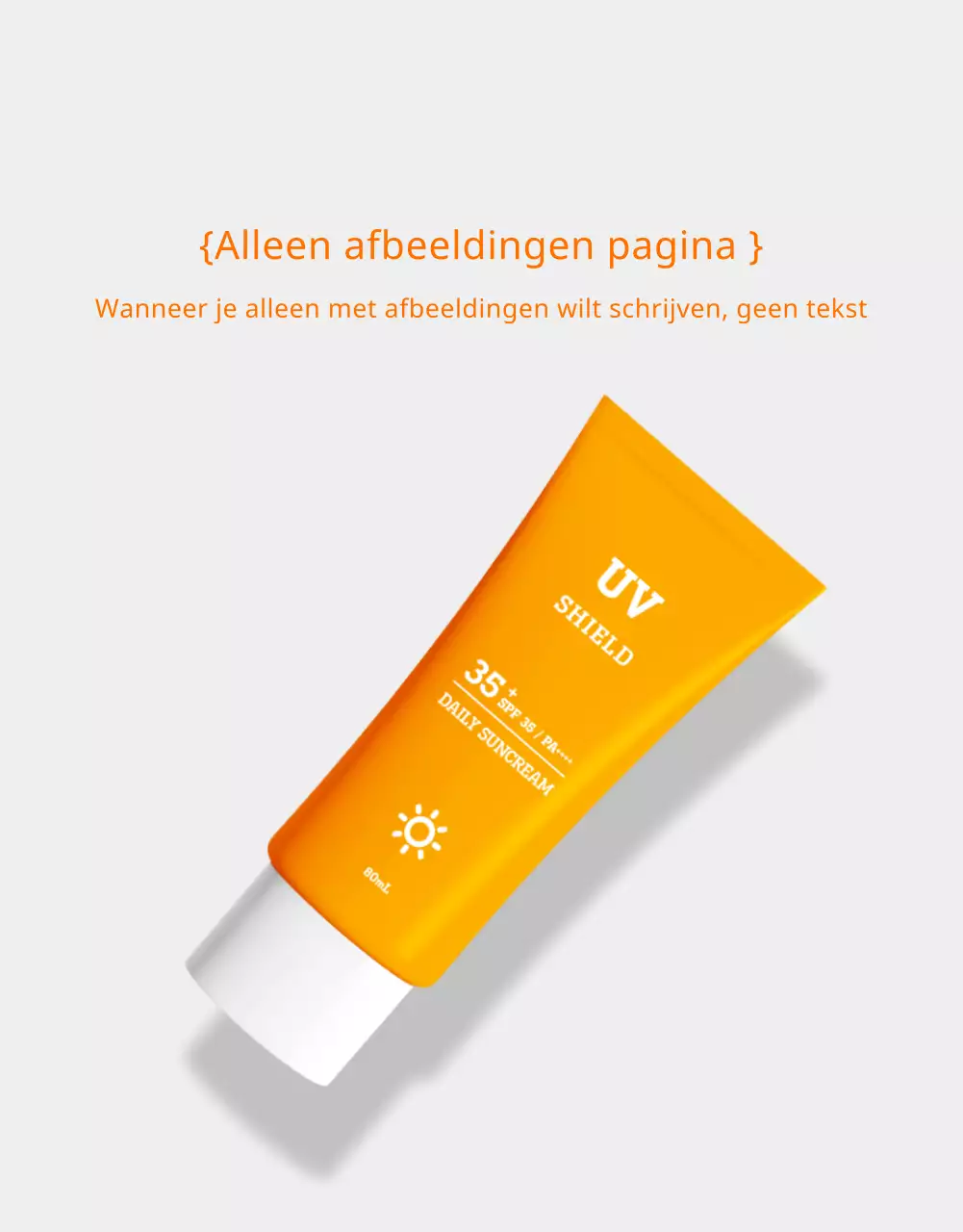Een eenvoudige witte en oranje zonnebrandprimer