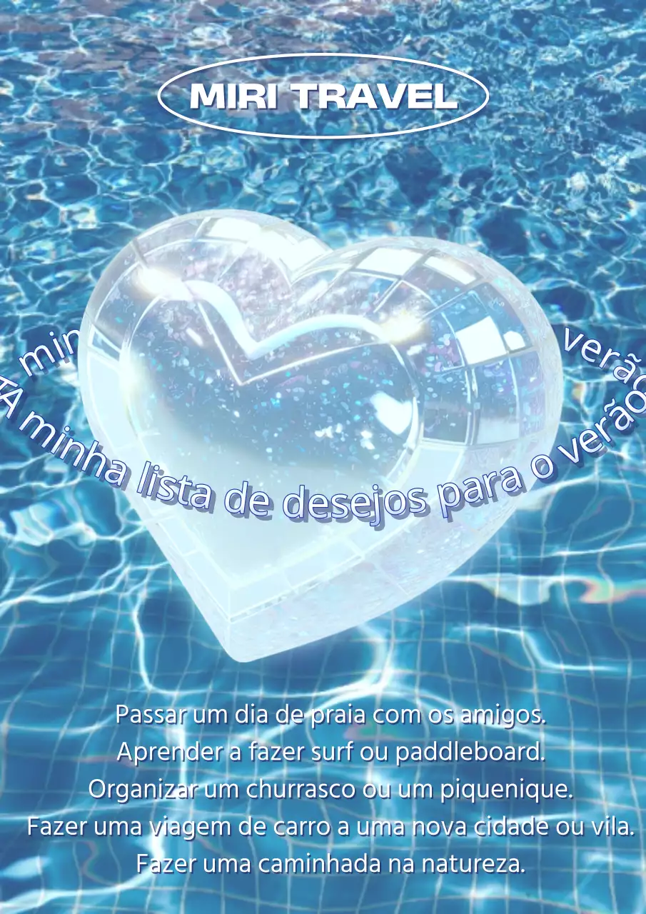 Mensagens kitsch de férias de verão em azul