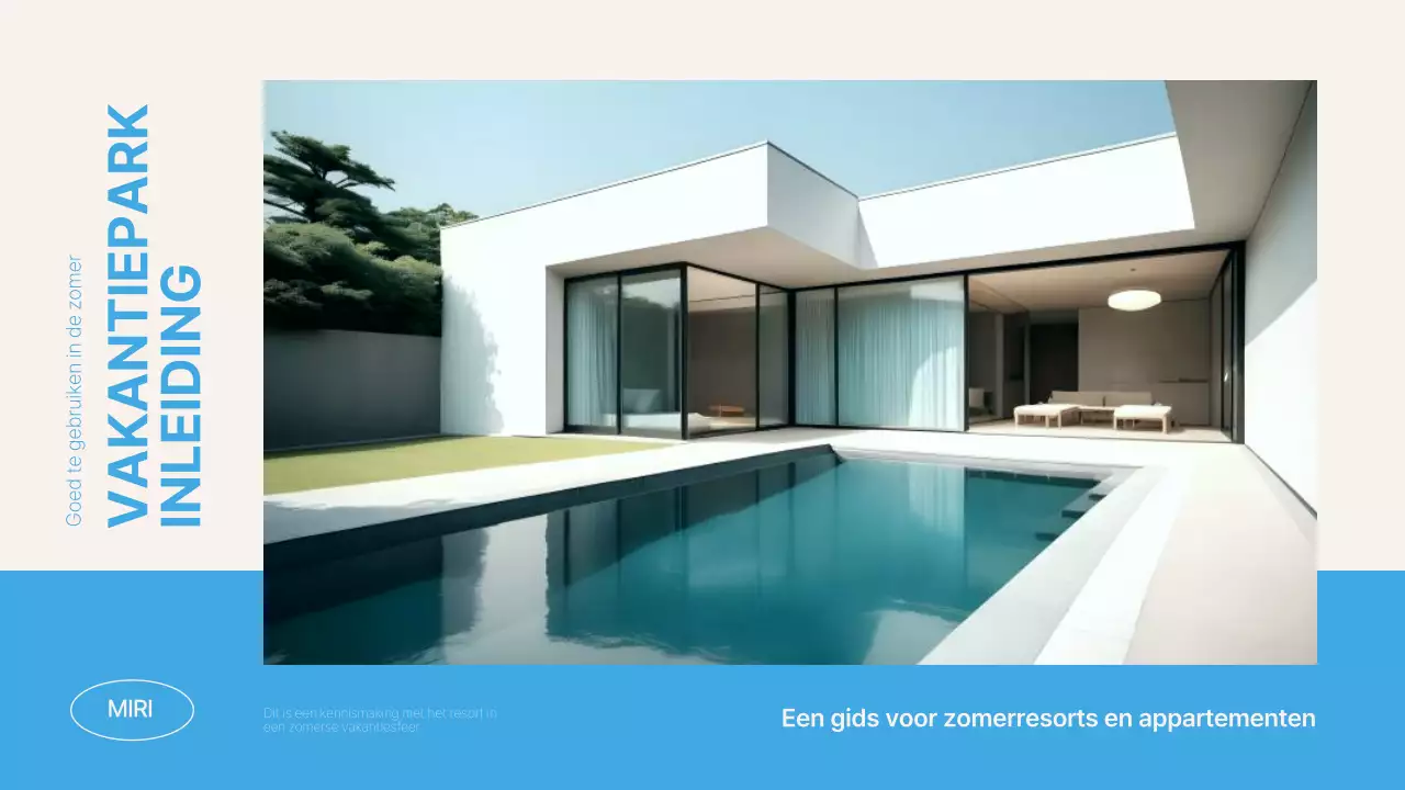Een eenvoudige blauw en ivoorkleurige resortprimer