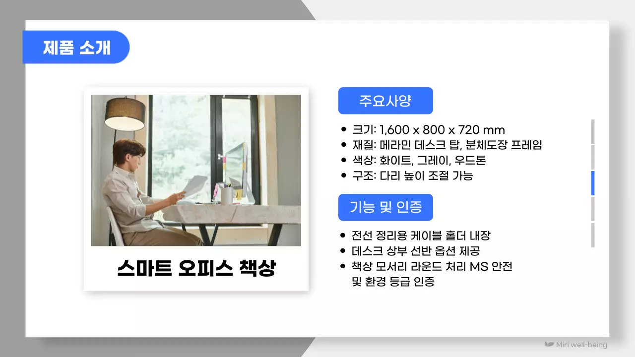 파랑과 하늘색의 심플한 웰빙 상품 제안서