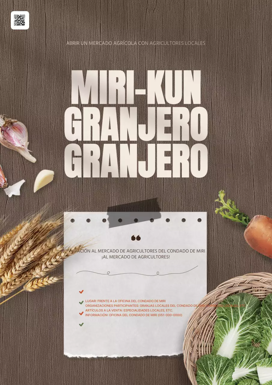 Promover mercados municipales naturales de agricultores en marrones y marfiles