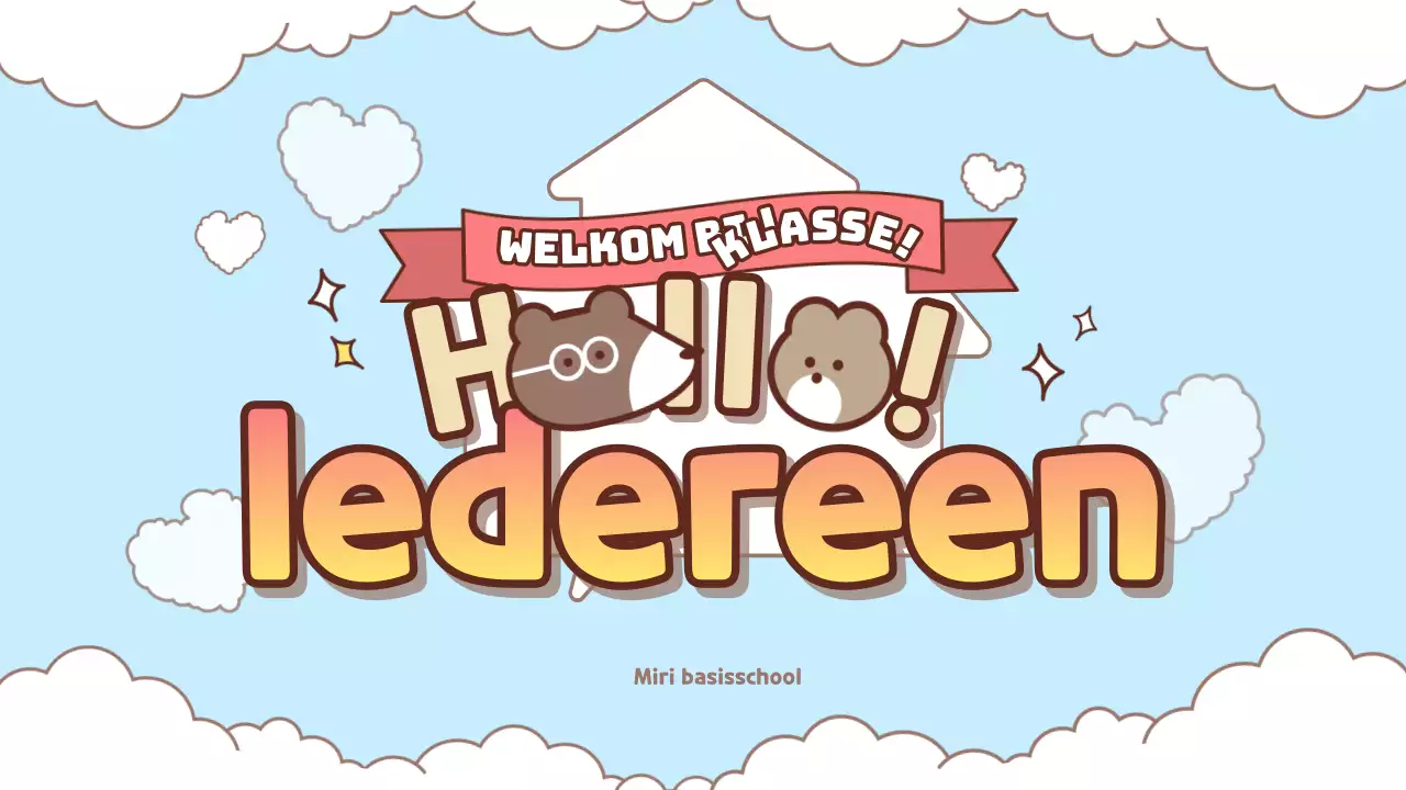 Schattig lichtblauw en roze inleidend lesmateriaal