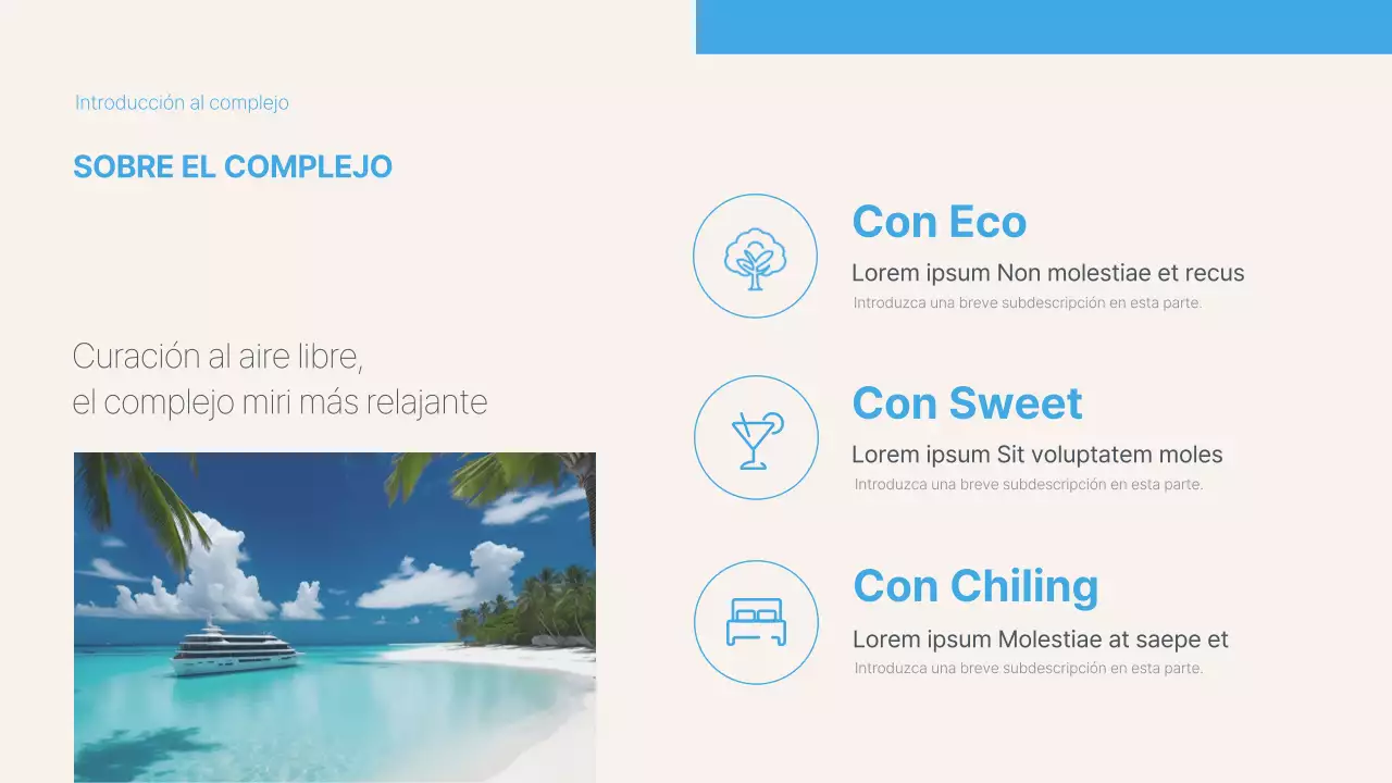 Una sencilla imprimación resort azul y marfil