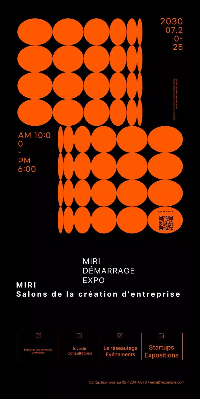 Bannière de salon de la création d'entreprise avec graphisme en forme de néon