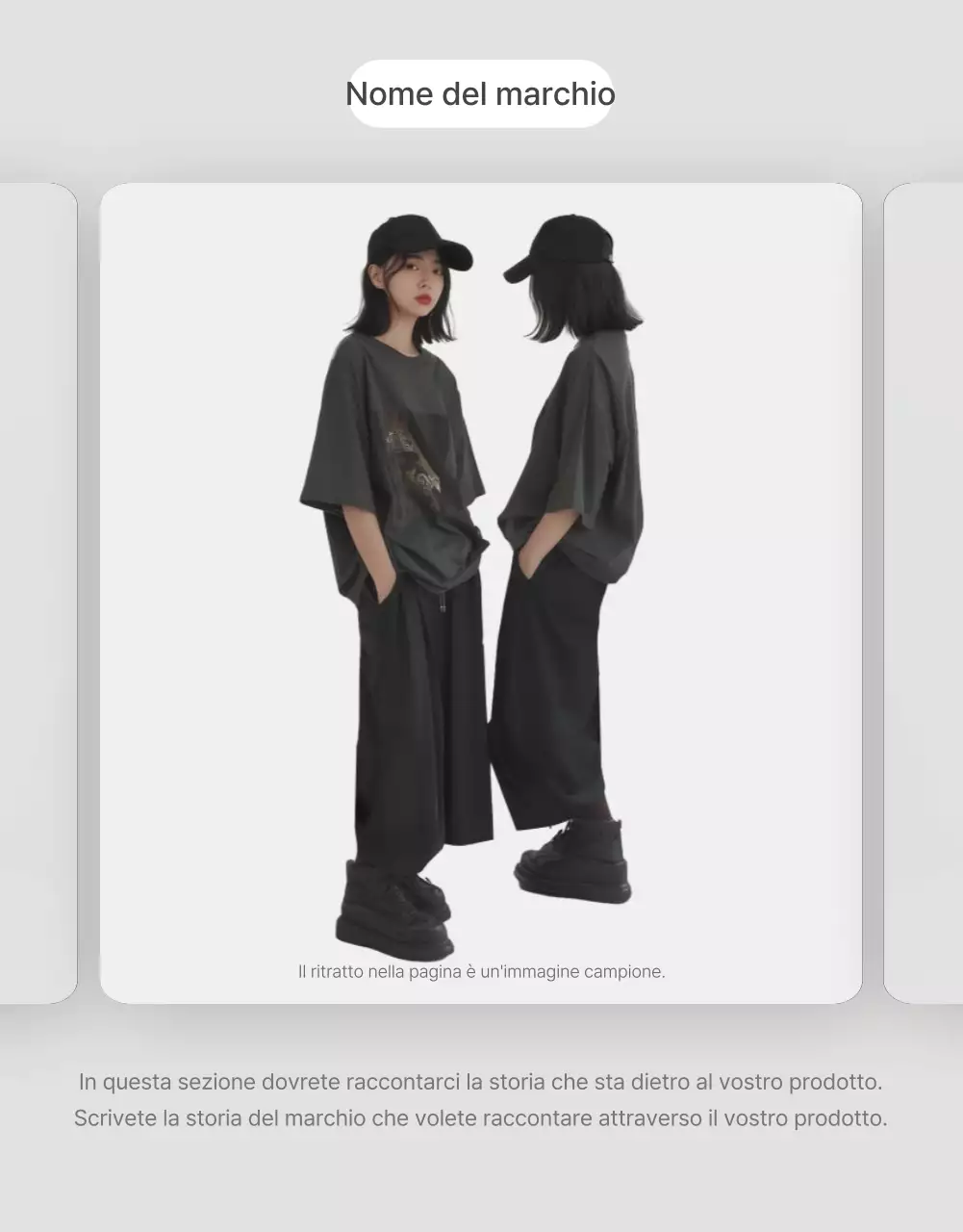 Promuovete le vostre esigenze di impaginazione fotografica in un centro commerciale alla moda nei colori grigio e blu chiaro.