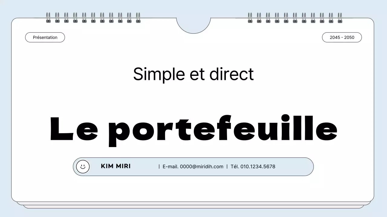 Portefeuille à cadre simple en bleu clair