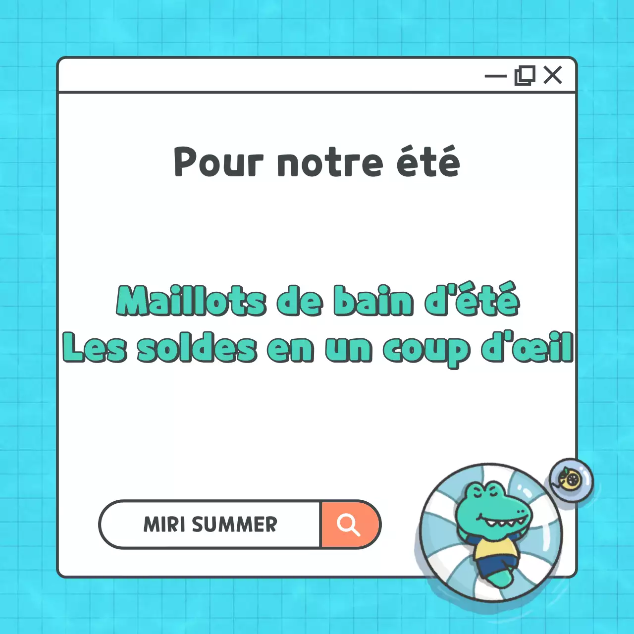 Promouvoir les soldes sur les maillots de bain d'été minimalistes en bleu clair et blanc