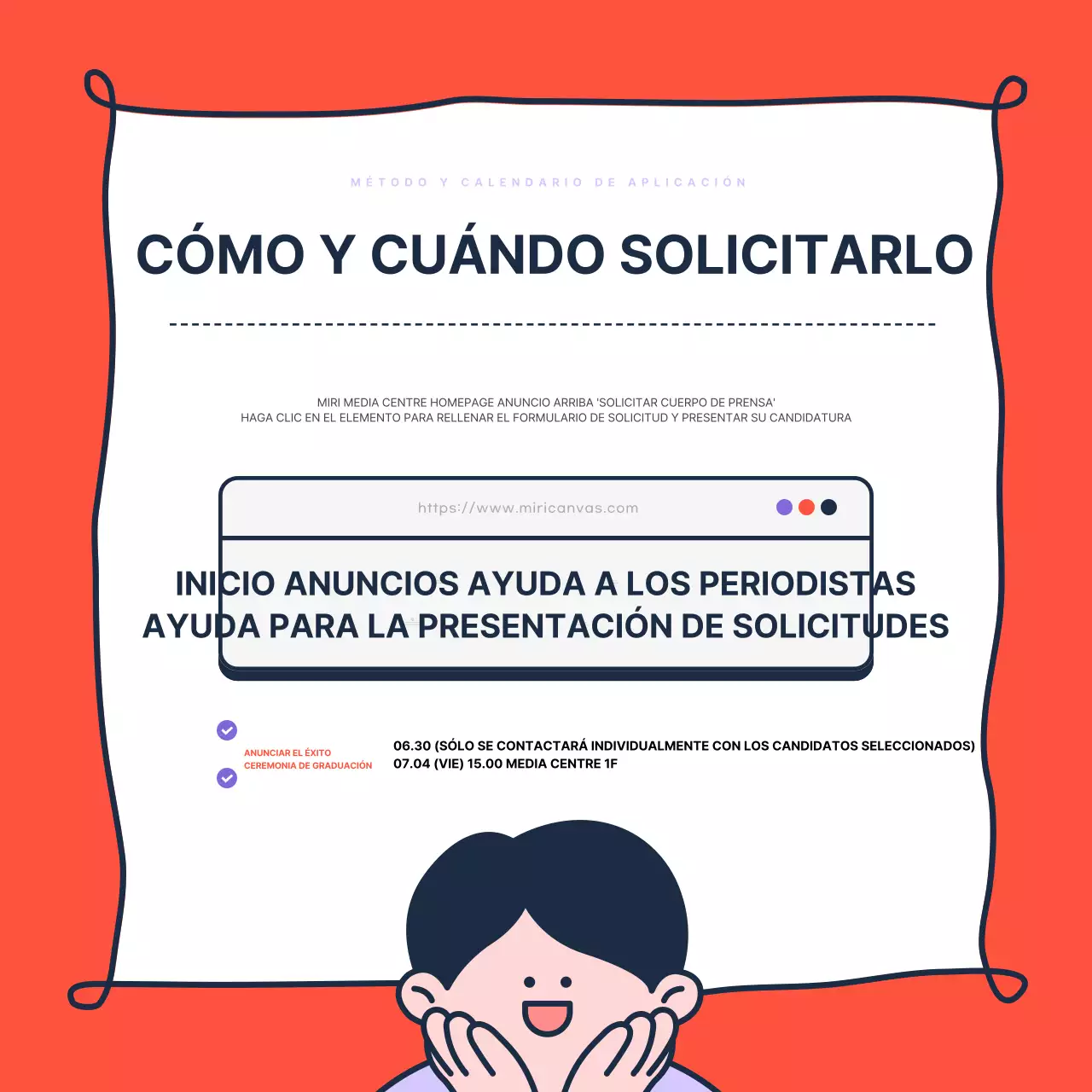 Promover la contratación de estudiantes periodistas de moda en malva y rojo