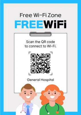 Blue Simple Wifi Notice Poster