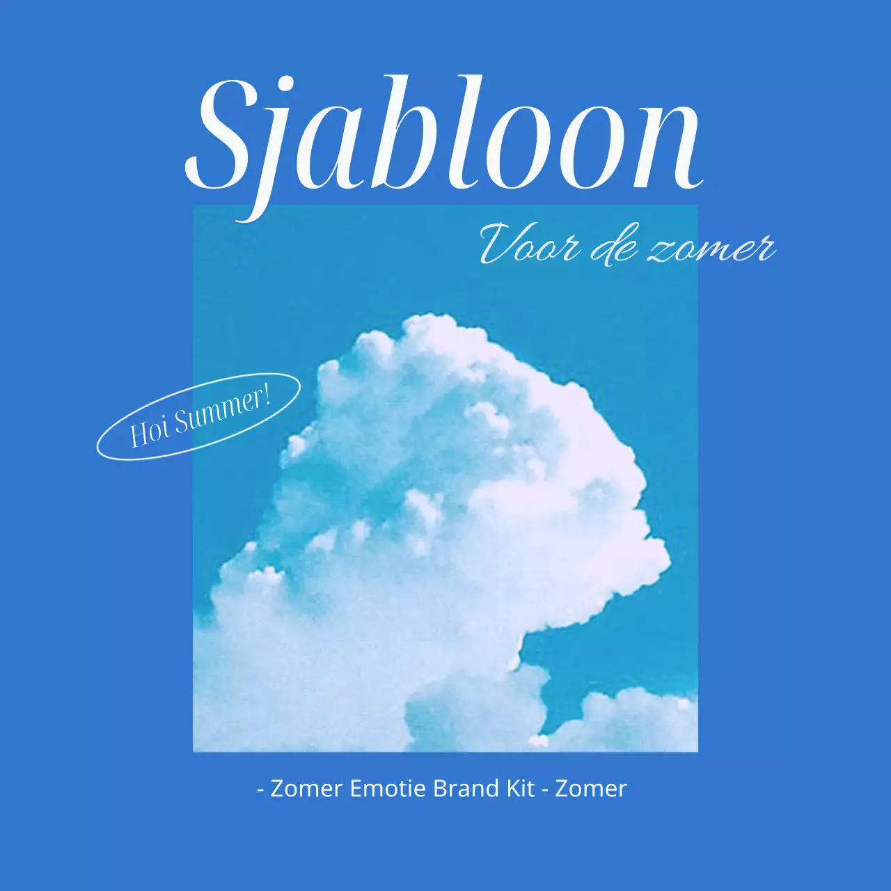 Eenvoudige, zomers geïnspireerde evenementadvertentie in lichtblauw en blauw