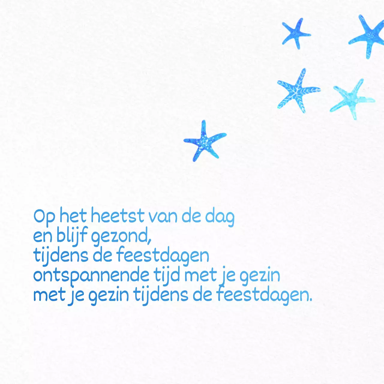 Eenvoudige kalligrafie zomergroeten collectie in lichtblauw en blauw