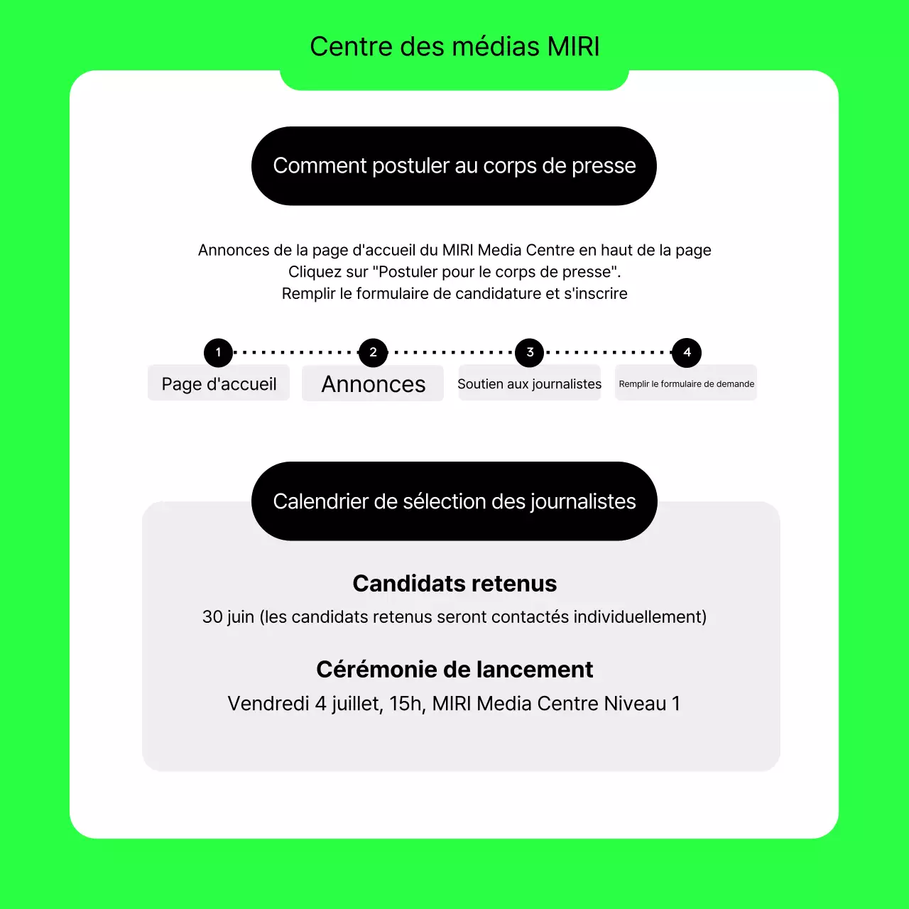 Un simple appel aux journalistes universitaires en vert citron et noir