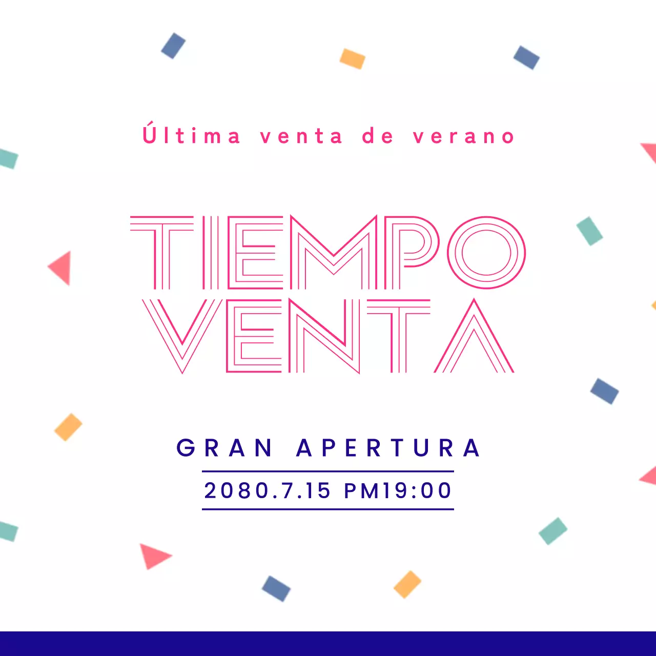 Bonitos anuncios de descuentos de verano en morado y rosa.