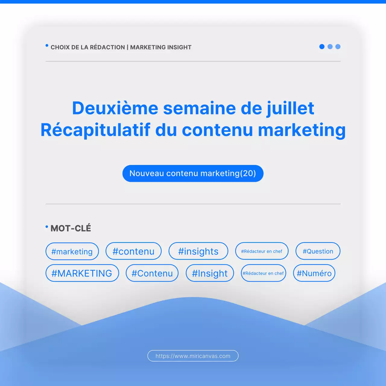Promouvoir un contenu marketing moderne en bleu et blanc