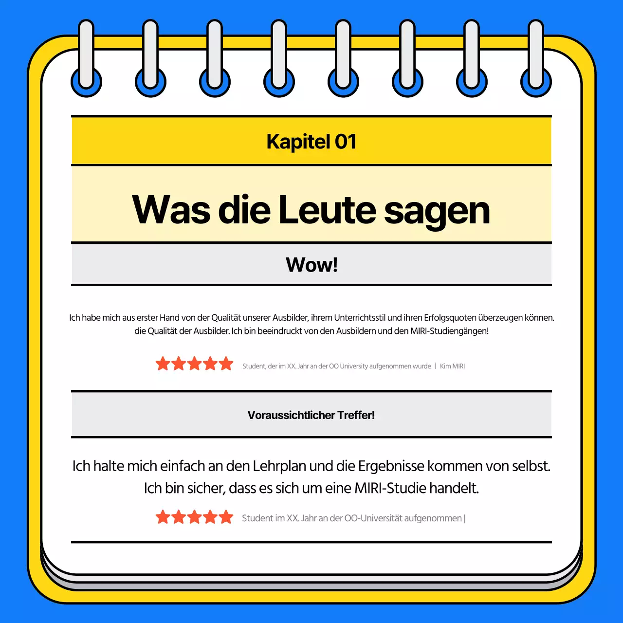 Werben Sie für Ihre Zulassungsschule mit einem Knall in Blau und Gelb