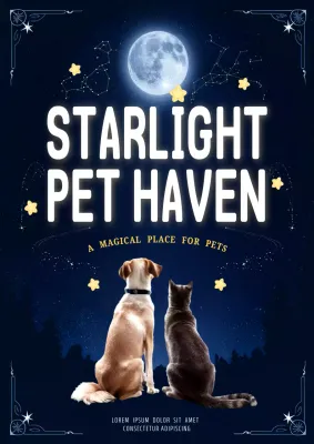 Blue Fantasy Pet Advertisement Poster